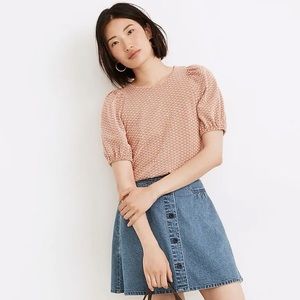Madewell Floral Jacquard Puff-Sleeve Tee